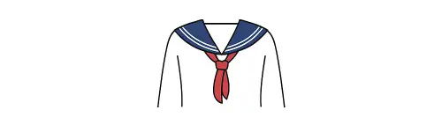 セーラー服のスカーフの結び方(ワンループ結び)