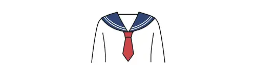 セーラー服のスカーフの結び方(ネクタイ風結び)